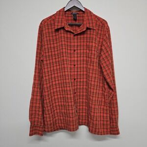 Marmot Plaid Button Down Shirt Mens XL Red Long Sleeve Hiking Gorpcore